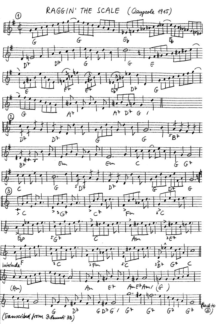 raggin' the scale leadsheet – book us for your next 20s or gatsby event